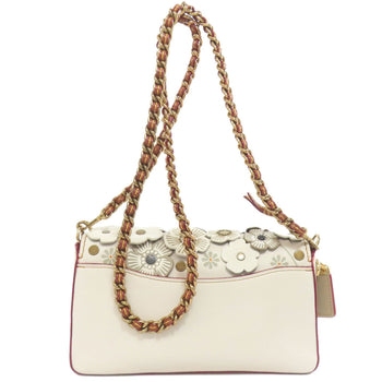 Coach 20215 Dinky Flower Motif Leather Shoulder Bag