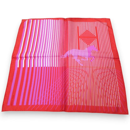 Hermes H Au Galop Carr 45 100% Silk Scarf/Muffler Red