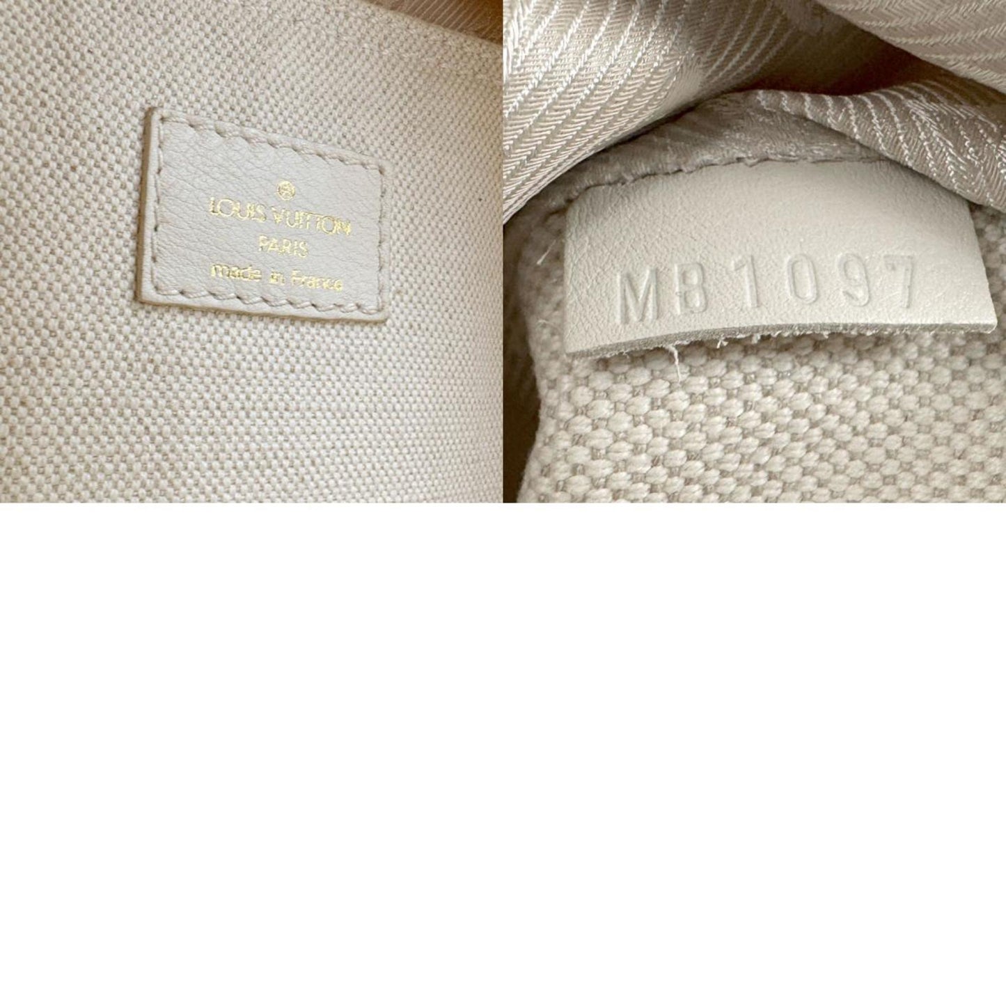 Louis Vuitton Handbag Polka Dots Panama Bowly Canvas Leather Light Beige Gold