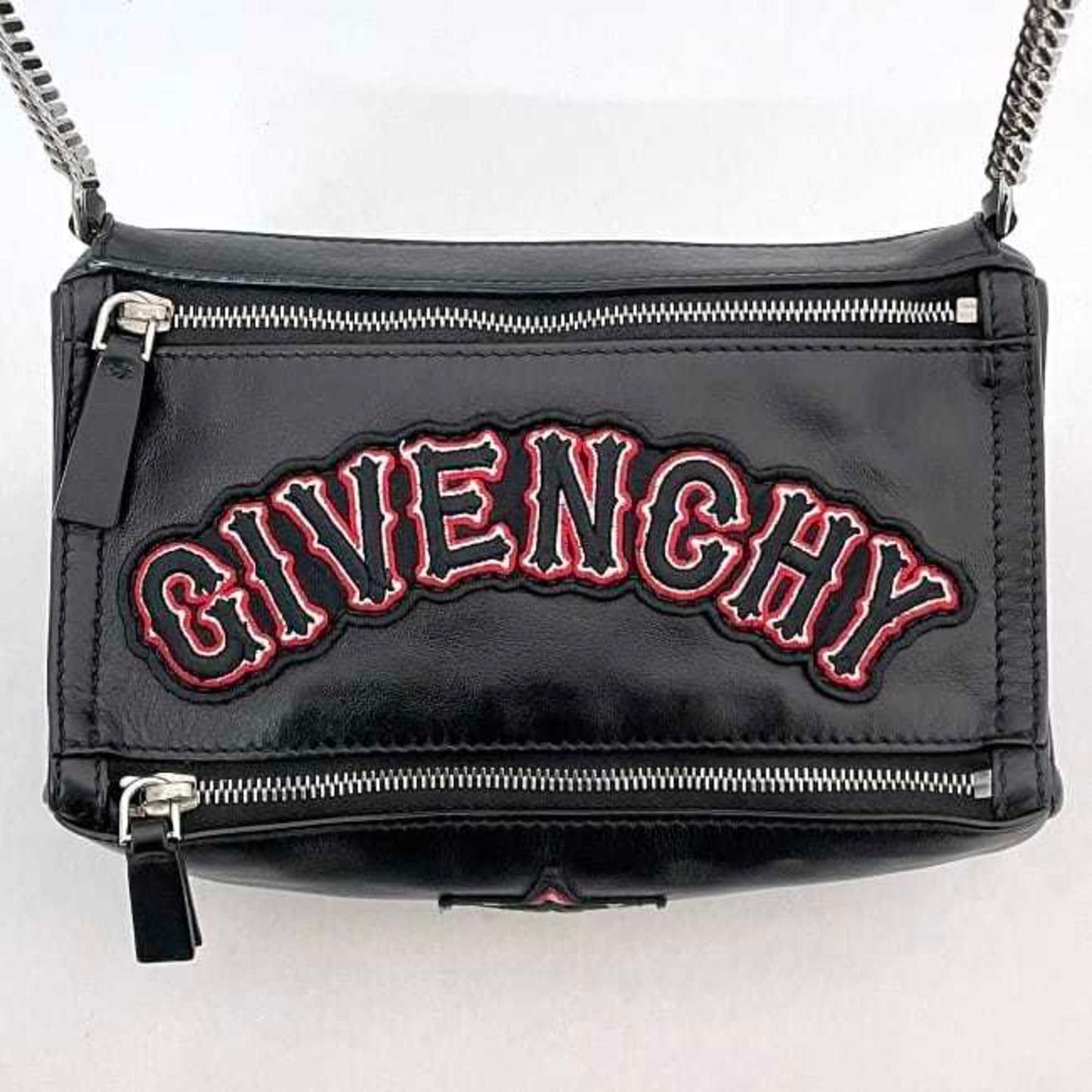 Givenchy Shoulder Bag Mini F-22861 Black Leather Ef E 0147 Givenchy Chain Long Crossbody Box Patch