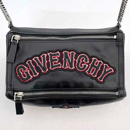 Givenchy Shoulder Bag Mini F-22861 Black Leather Ef E 0147 Givenchy Chain Long Crossbody Box Patch
