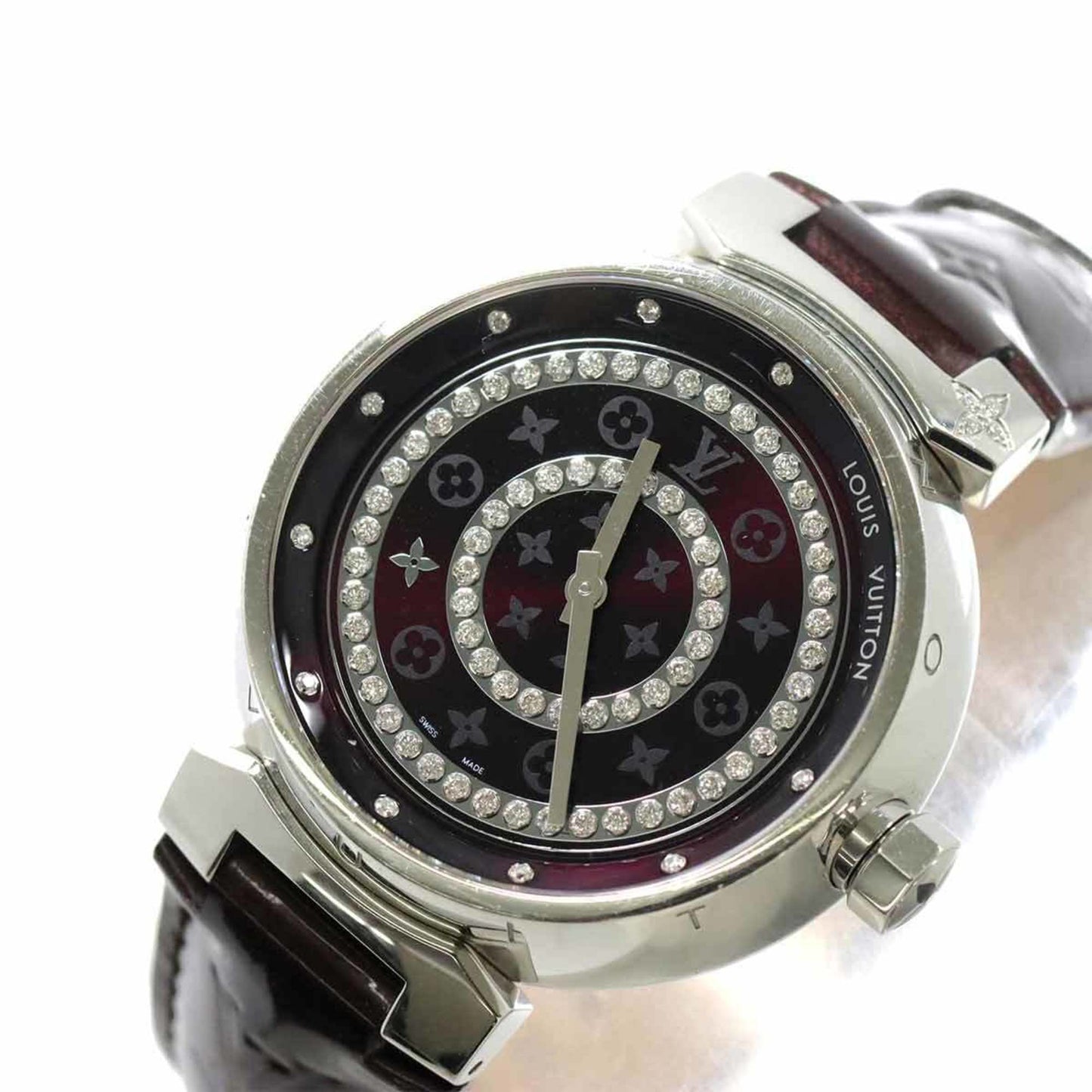 Louis Vuitton Tambour Disc Amaranth Diamond Gm Q111C