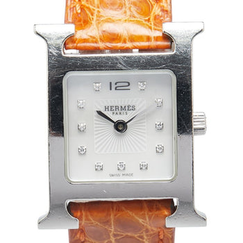Hermes H Watch 11P Diamond Wristwatch Hh1.210