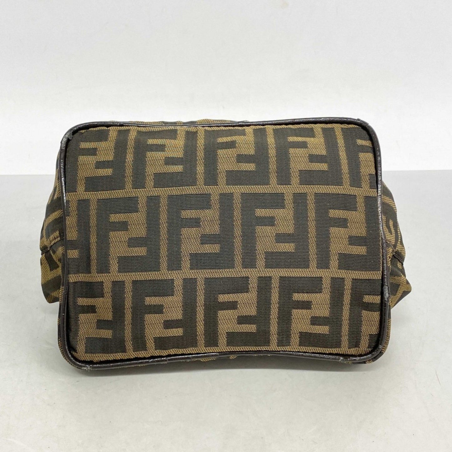 Fendi Zucca Nylon Canvas Handbag In Brown