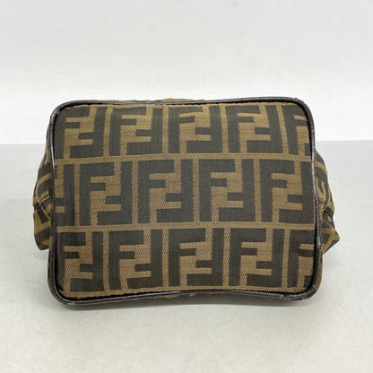 Fendi Zucca Nylon Canvas Handbag In Brown