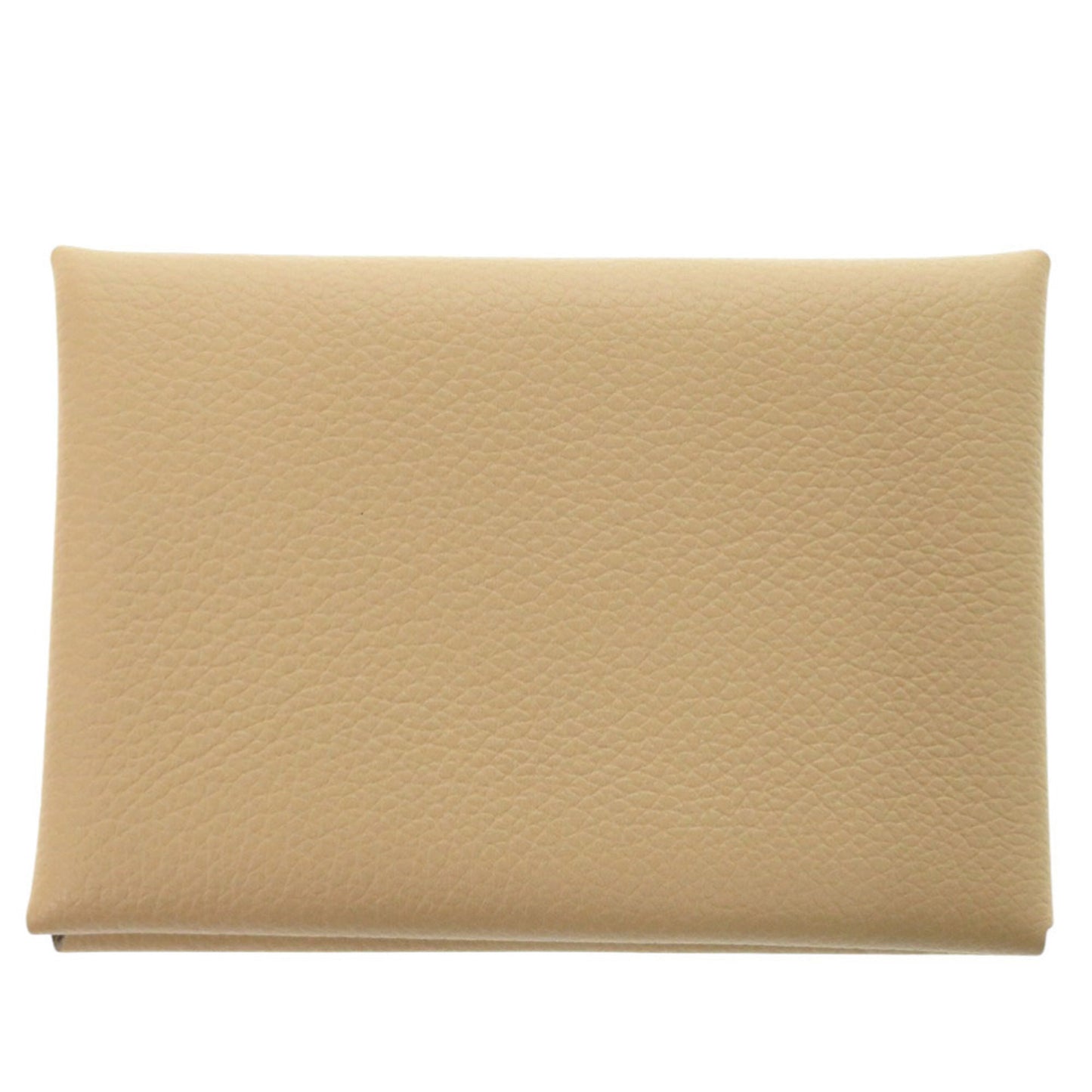 Unused Herms Calvi Duo Evercolor Beige Marfa K Stamp (Made In 2025) Coin Case Wallet 1348 Hermes
