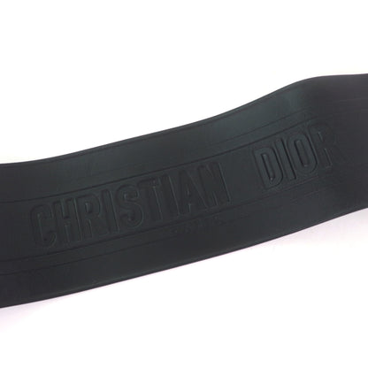 Christian Dior D-Waist Maxi Double Gold Buckle Leather Belt In Black With Hardware