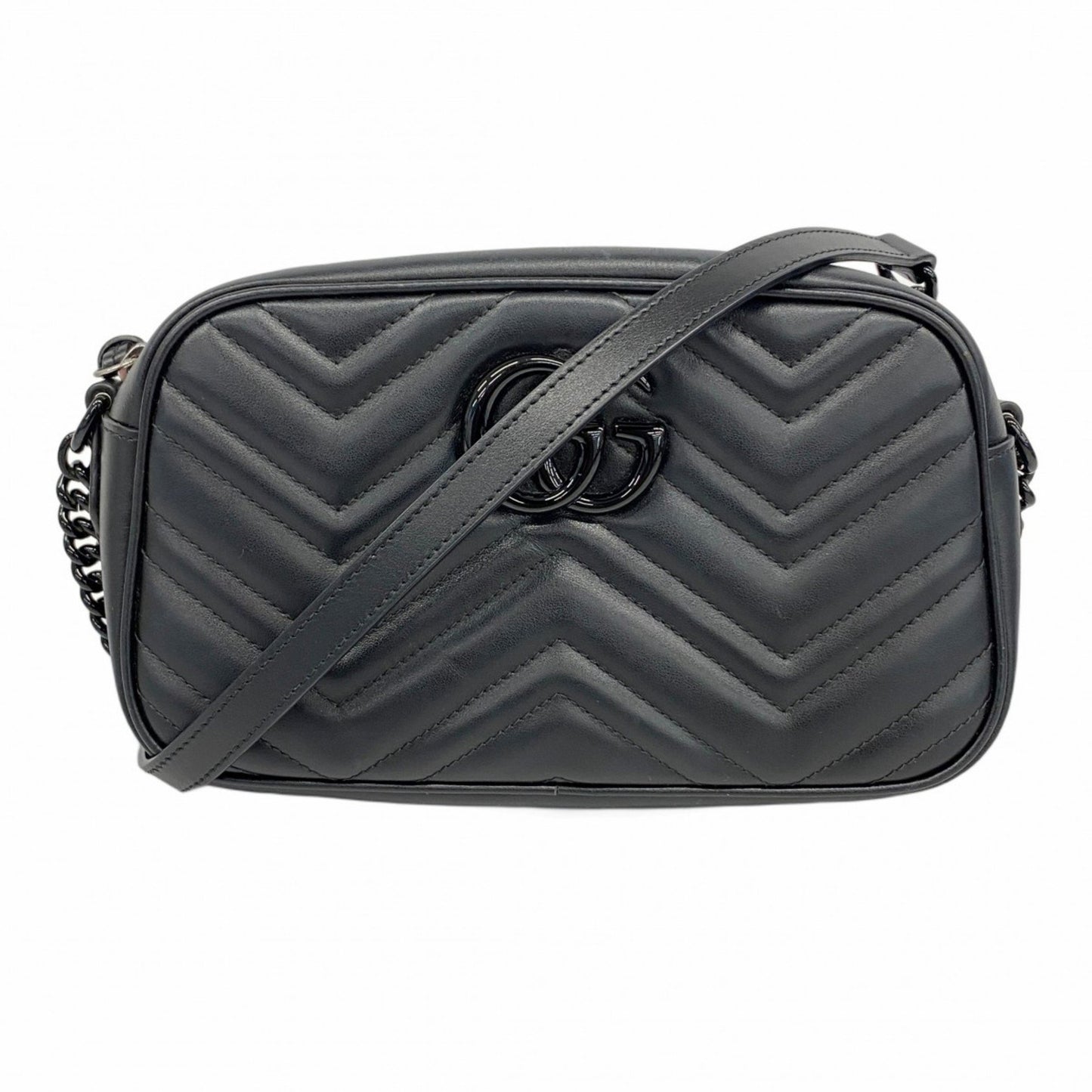 Gucci Gg Marmont Shoulder Bag 447632 Leather Black