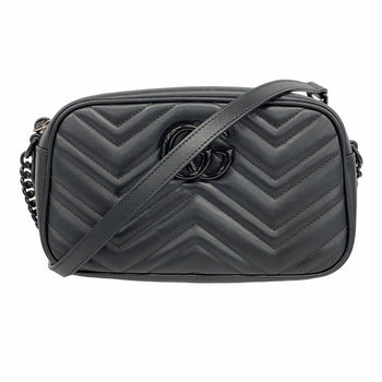 Gucci Gg Marmont Shoulder Bag 447632 Leather Black