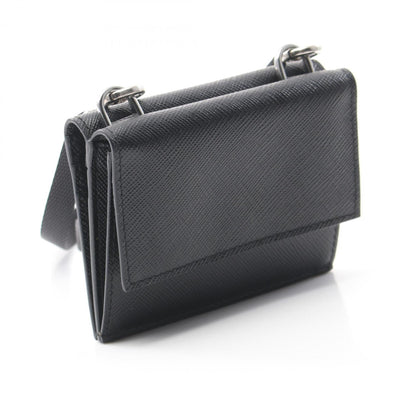 Prada Saffiano Triang Business Card Holder/Card Case Saffiano Leather