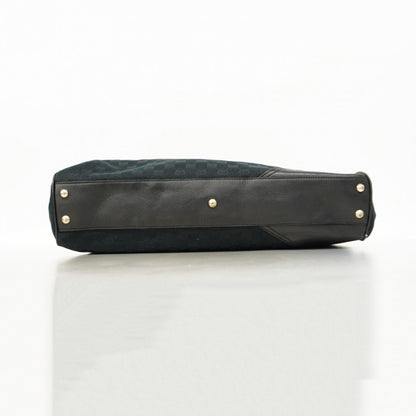 Gucci Gg Canvas Tote Bag 169944 Black Champagne