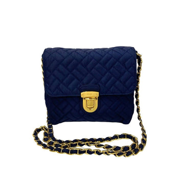 Prada Prada Logo Hardware Quilted Nylon And Saffiano Leather Chain Shoulder Bag