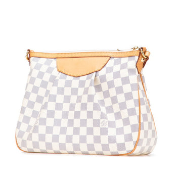 Louis Vuitton Damier Azur Syracuse Pm Crossbody Shoulder Bag N41113 White Leather
