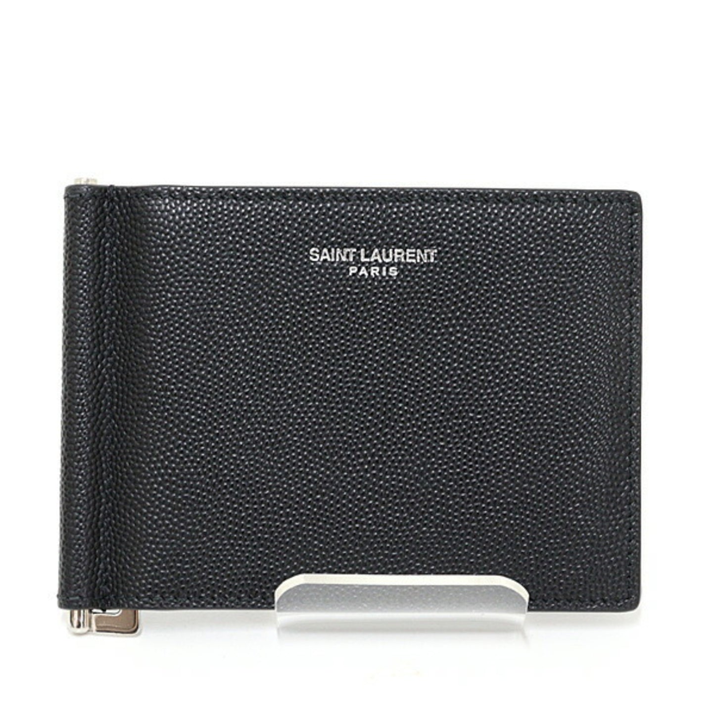 Saint Laurent Paris Bill Clip Wallet In Grained Leather