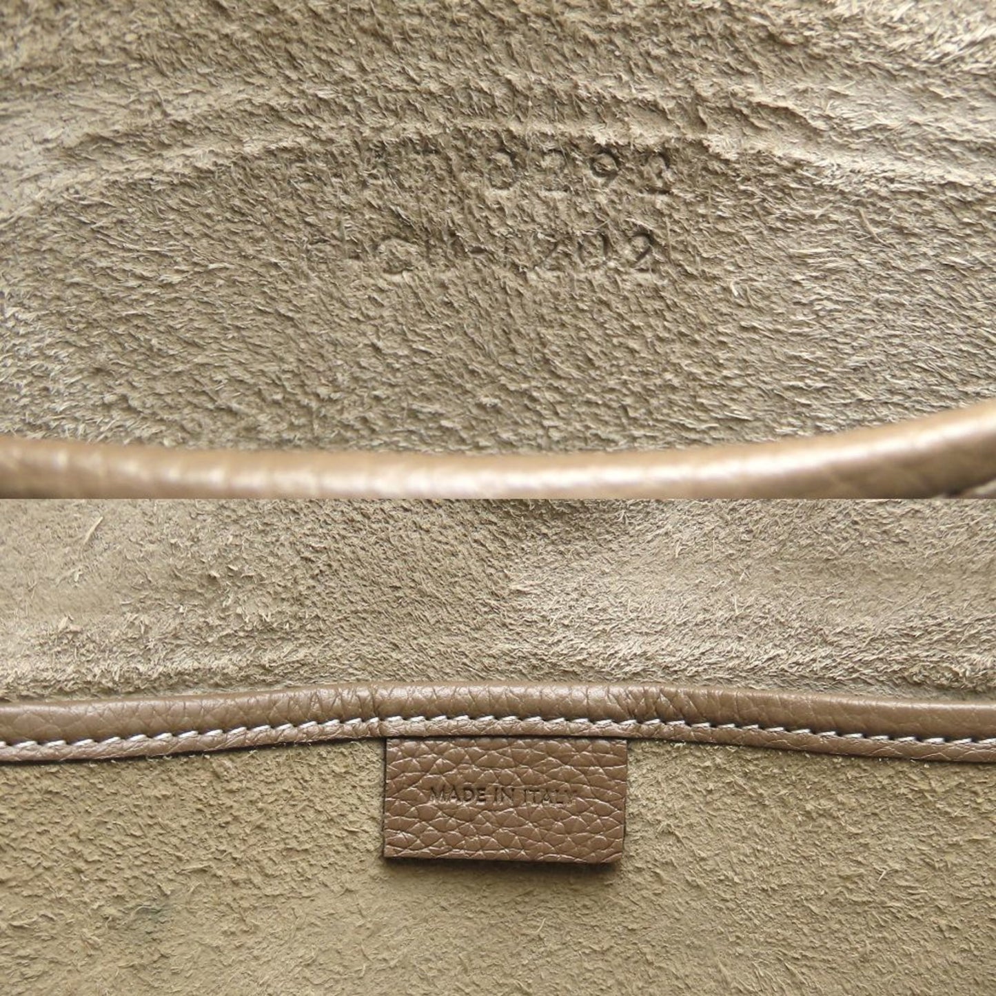 Celine Luggage Nano Shopper 189243Dru.09So 2Way Handbag Leather Sliver Greige 352527