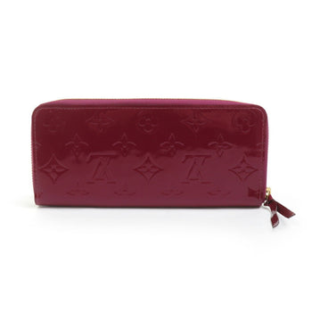 Louis Vuitton Louis Vuitton Round Long Wallet Monogram Vernis Portefeuille Clemence Magenta