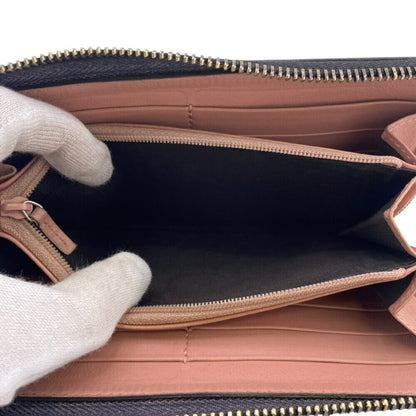 Gucci 449391 Round Zip Wallet Micro Guccissima Long Black