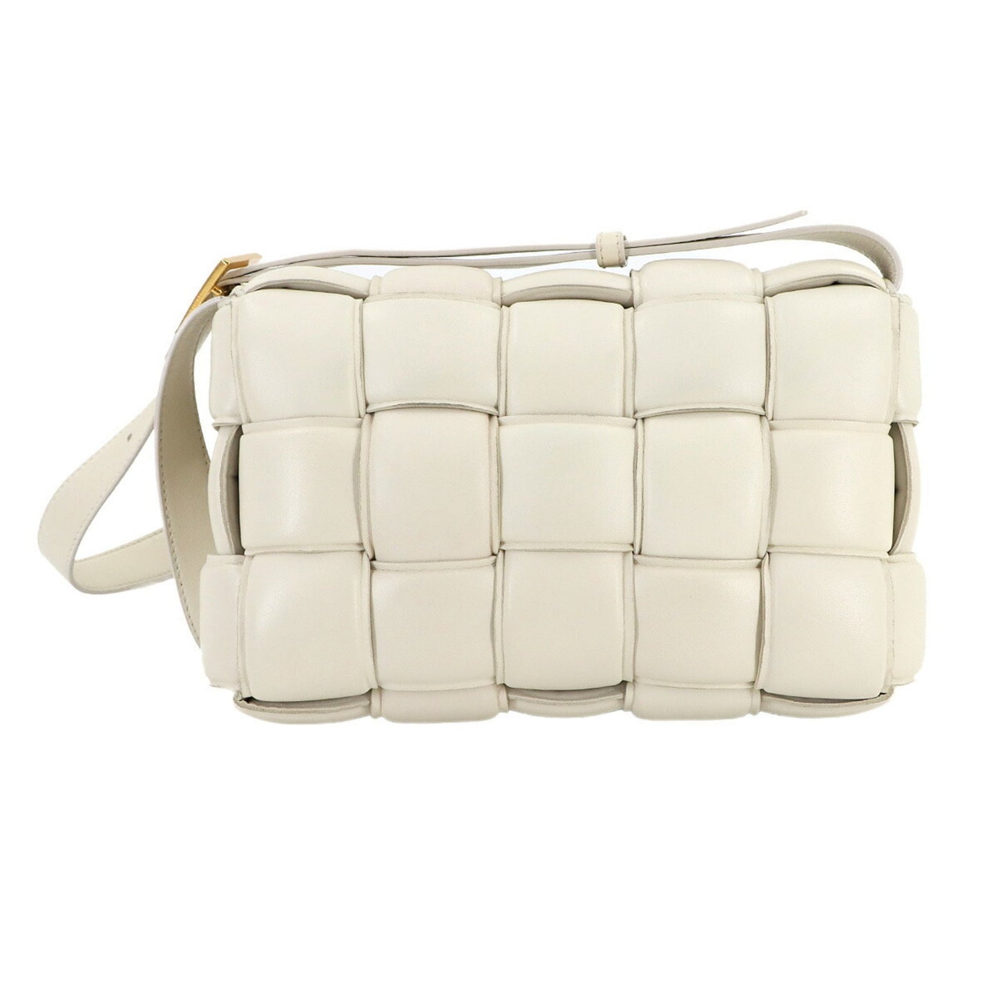 Bottega Veneta Intrecciato Padded Cassette Shoulder Bag In White Leather