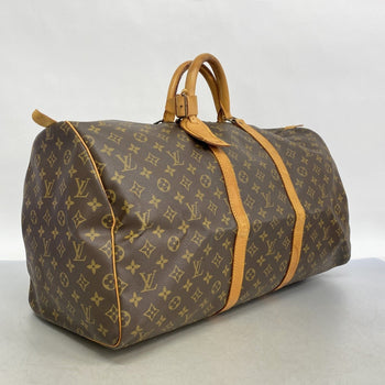 Louis Vuitton Monogram Keepall 55 Boston Bag M41424 Brown