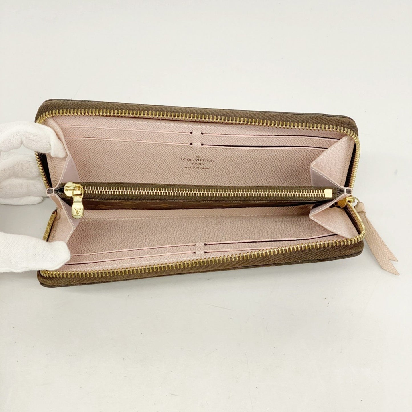 Louis Vuitton Monogram Portefeuille Clemence Long Wallet M61298 Brown Rose Ballerine