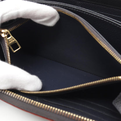 Louis Vuitton Zippy Wallet Monogram Empreinte Marine Rouge Round Long Leather