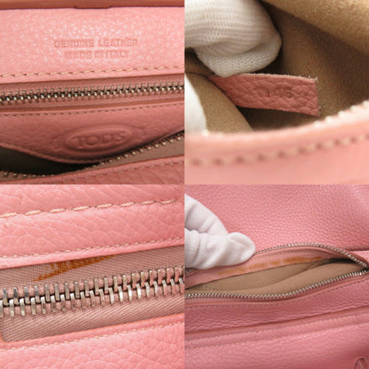 Tod'S Wave Line Backpack Leather Pink Rucksack Shoulder Handbag 0555Tod'S