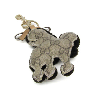 Gucci Gg Supreme Guccioli Poodle Lulu Keyring (Beige