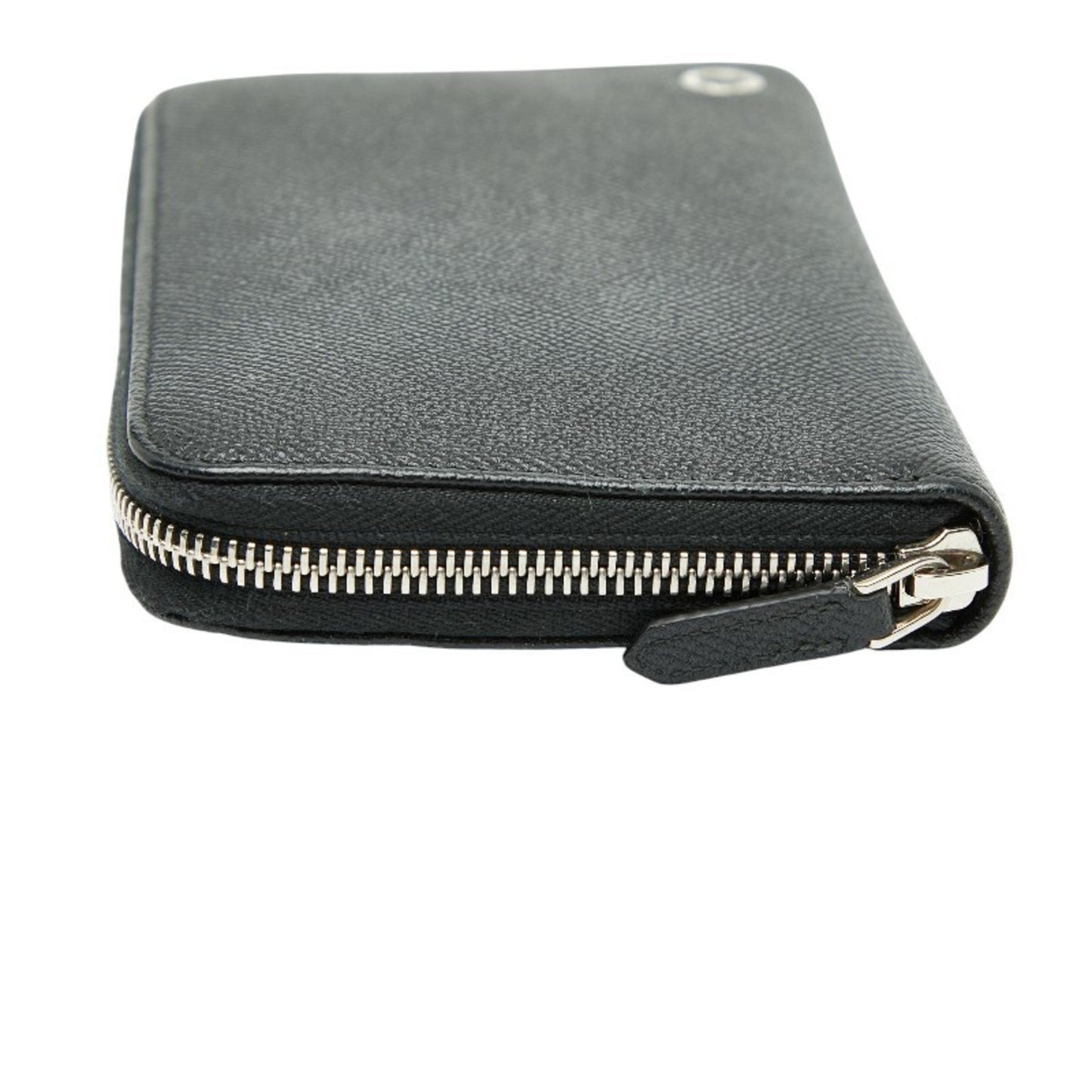 Bvlgari Man Round Zip Long Wallet Black Leather