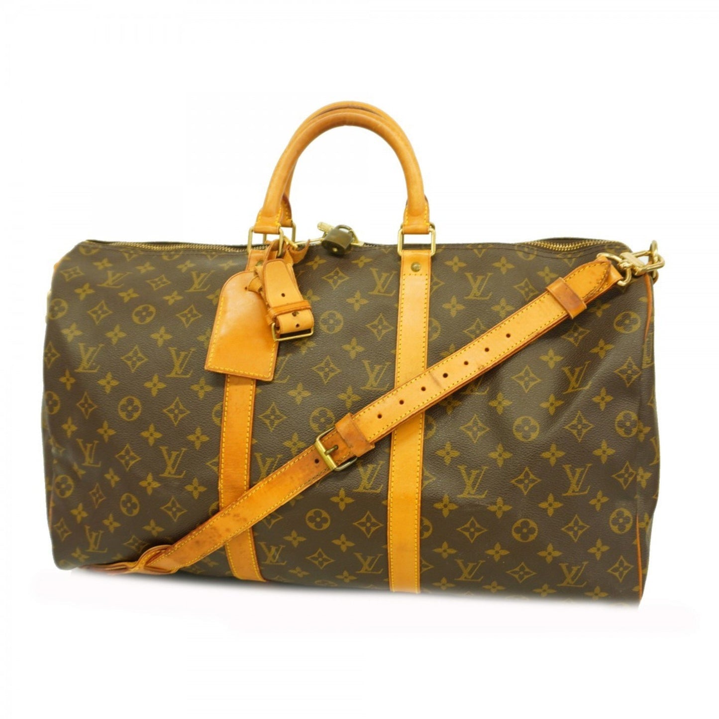 Louis Vuitton Monogram Keepall Bandouliere 50 Boston Bag M41416 Brown