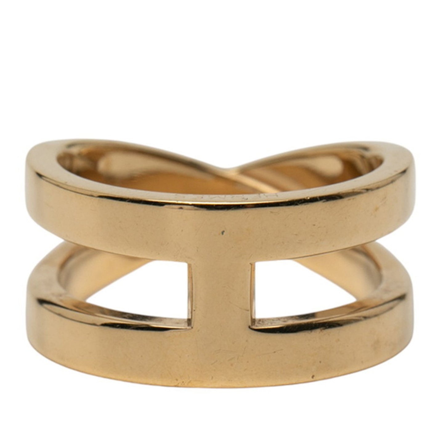 Hermes Ribbon Scarf Ring Gold Plated