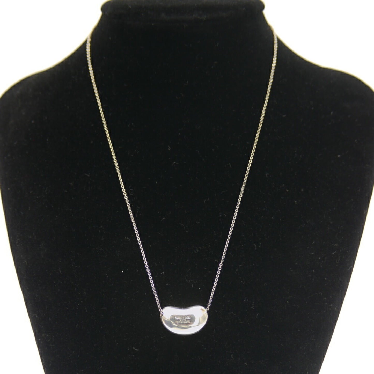Tiffany & Co. Tiffany Elsa Peretti Bean Pendant Necklace Silver 925 Azuki Chain