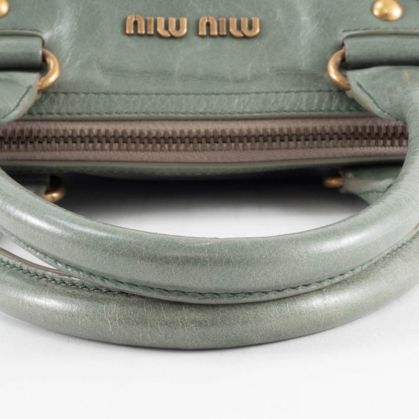 Miu Miu Miu Vitello Shine Handbag Rl0043 Leather Green