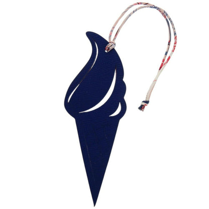 Like New Hermes Petit H Ice Cream Leather Red Blue Keychain 0070Hermes