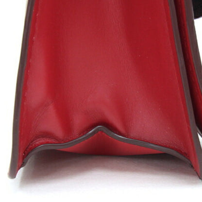 Coach Handbag 88202 Beige Red Pvc Leather Flower Motif Chain Shoulder Bag