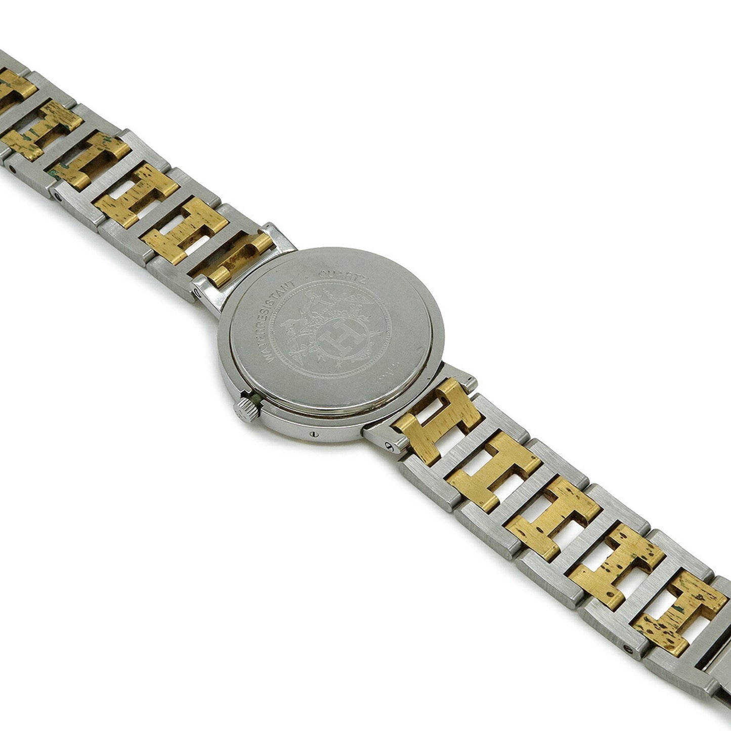 Hermes Clipper Ivory Dial Stainless Steel Gp Two-Tone