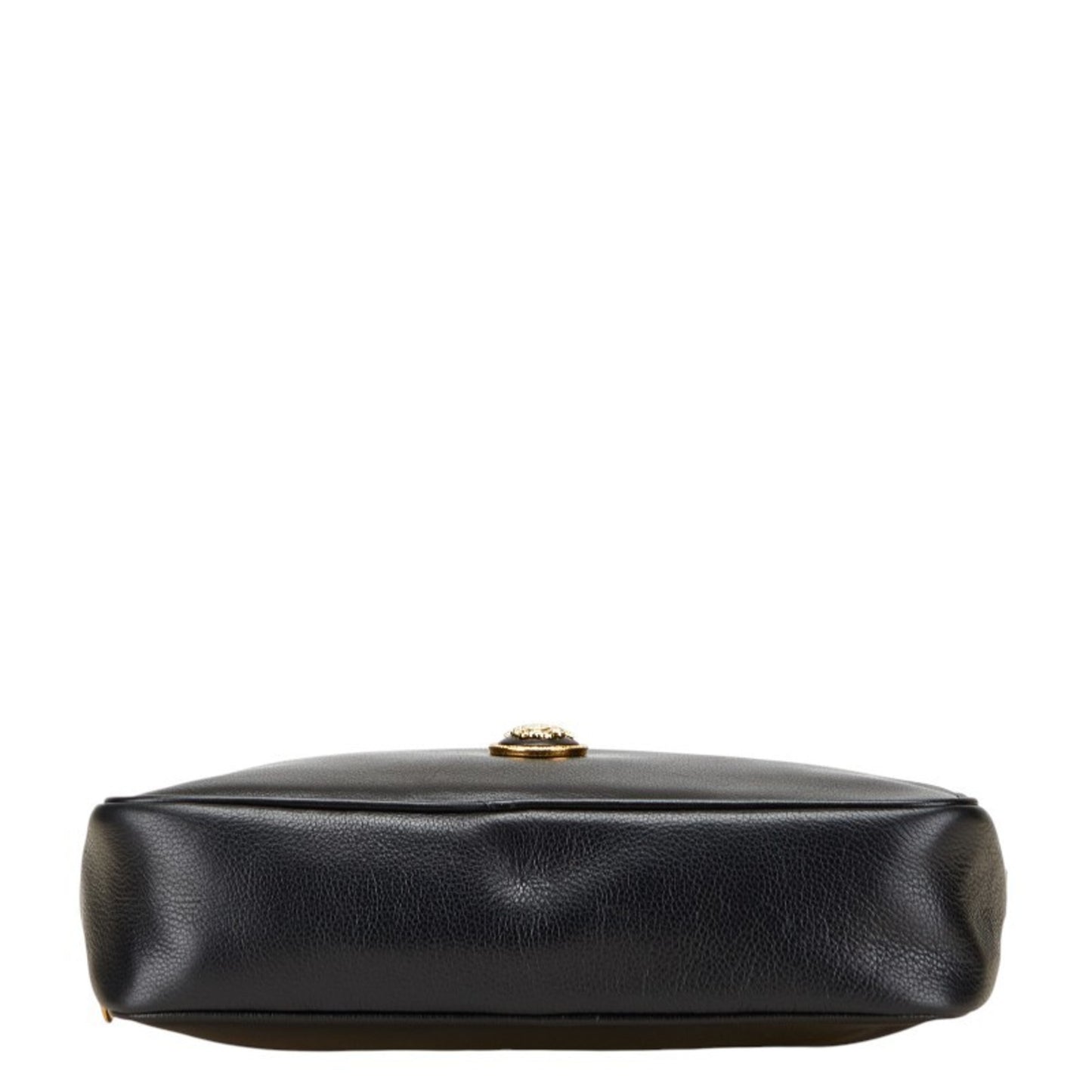 Versace Medusa Clutch Bag/Second Bag In Black Leather
