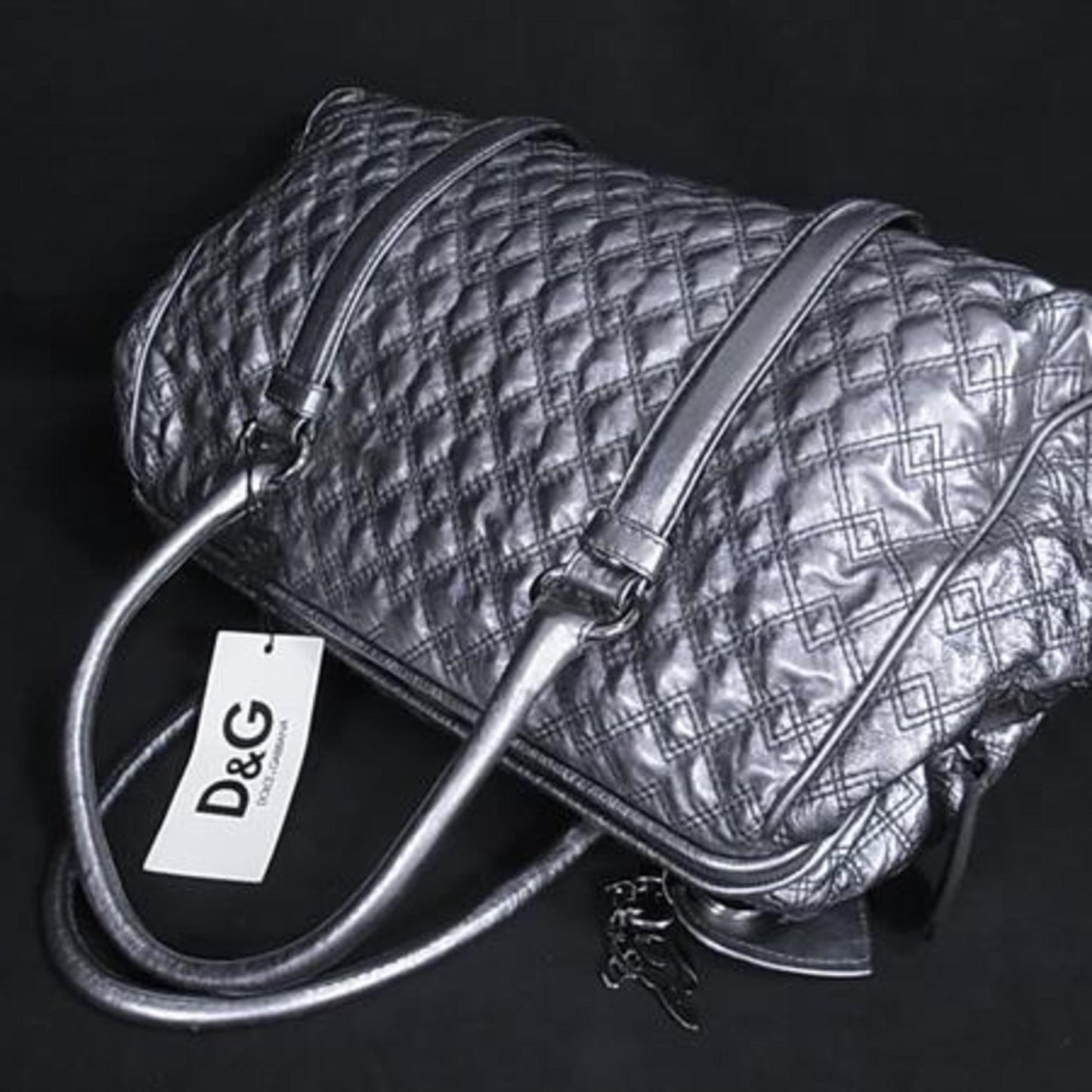 Dolce & Gabbana Dolce Gabbana Handbag Db0417 Silver Leather Quilted