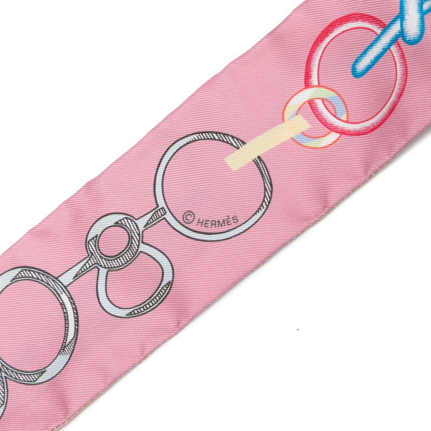 Hermes Herms Twilly Do Re Boucles Scarf/Muffler In Pink