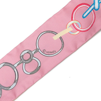 Hermes Herms Twilly Do Re Boucles Scarf/Muffler In Pink