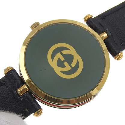 Gucci Sherry Line White Dial Gp/Leather Quartz 30Mm Boys 2 Hands Watch