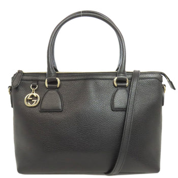 Gucci 449659 Interlocking G Outlet 2-Way Leather Tote Bag