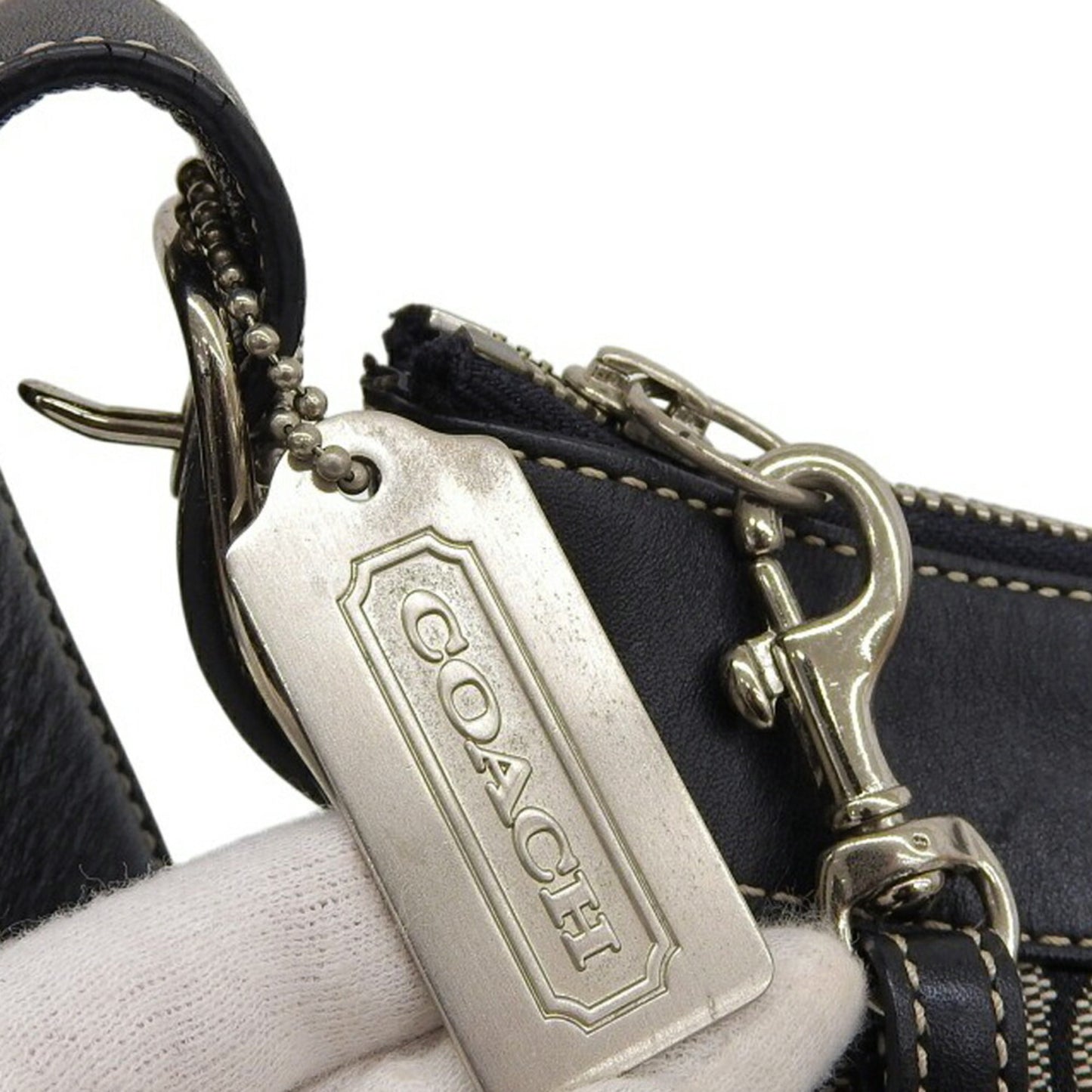 Coach Signature Shoulder Bag 6346 Canvas Gray/Black