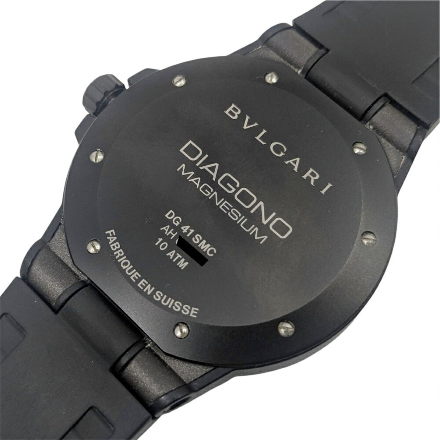 Bvlgari Diagono Magnesium Date Ceramic Gray Dial Rubber Black Automatic