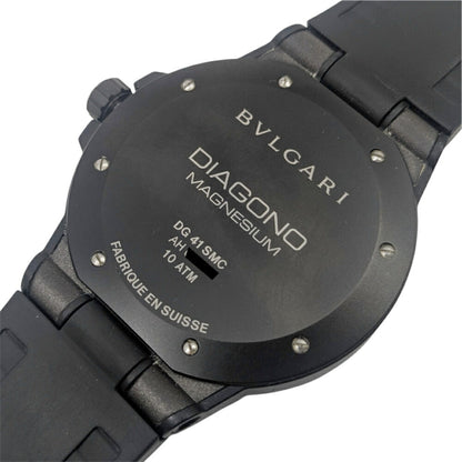 Bvlgari Diagono Magnesium Date Ceramic Gray Dial Rubber Black Automatic