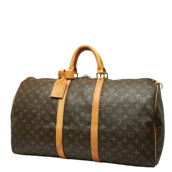 Louis Vuitton Monogram Keepall 55 Boston Bag/Travel Bag M41424 Brown Leather