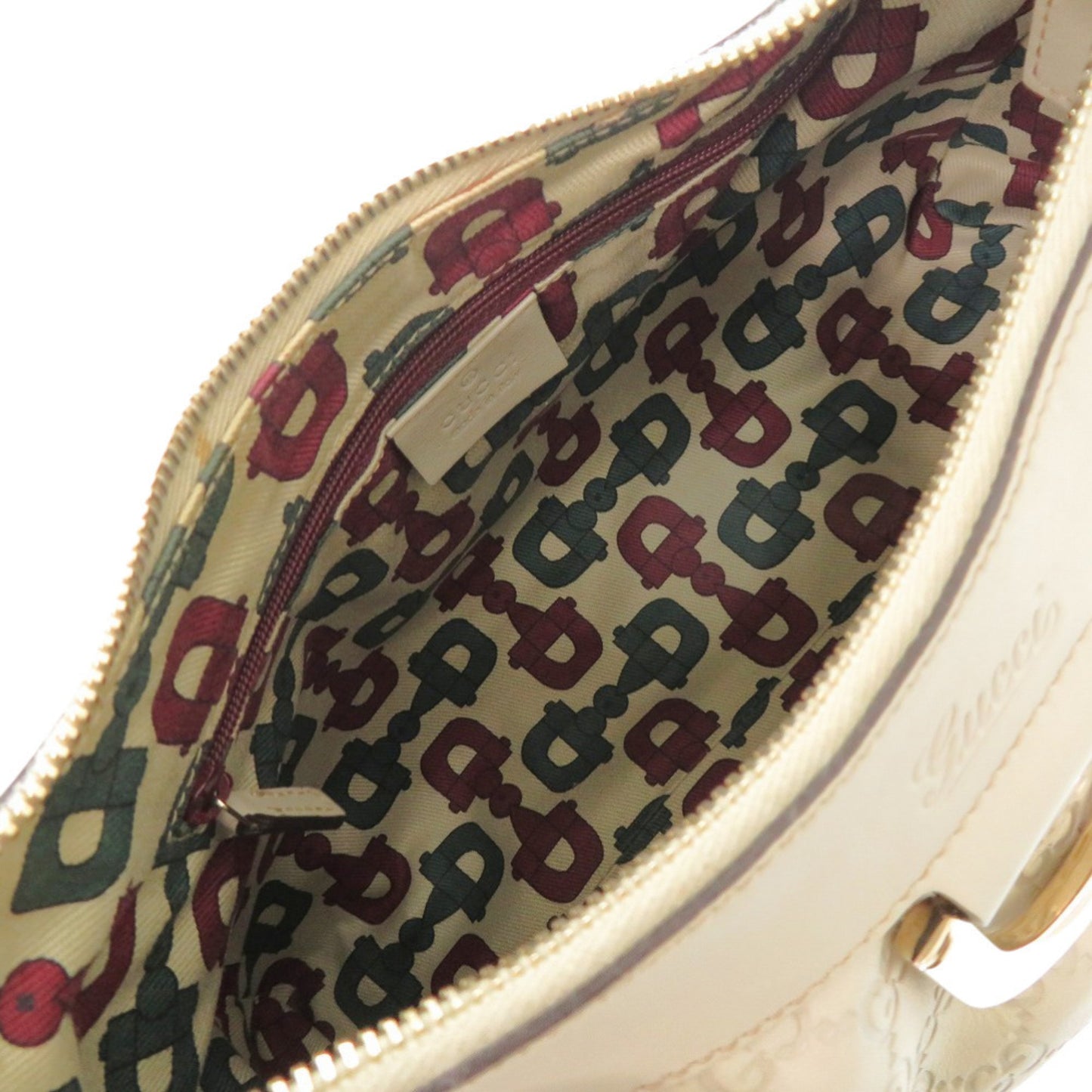 Gucci Guccissima Abby 190525 Leather Ivory Shoulder Bag 0189 Gucci