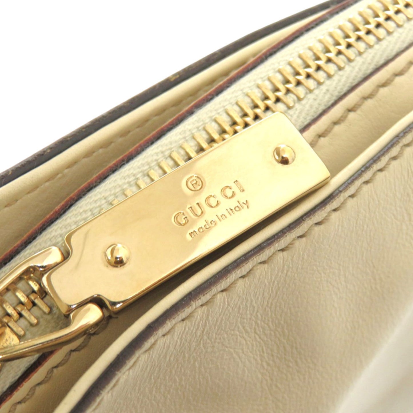 Gucci Creole Hobo Horsebit 145826 Leather Ivory White Shoulder Bag 0244 Gucci