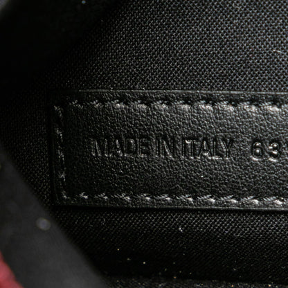 Balenciaga Logo Shoulder Bag 639497 Wine Red White Canvas Leather