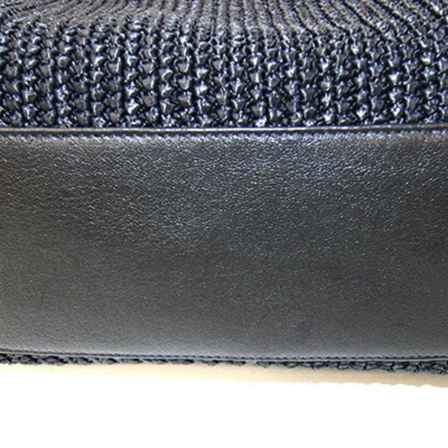 Saint Laurent Nolita Handbag 607465 Black Raffia Leather Chain Shoulder Bag