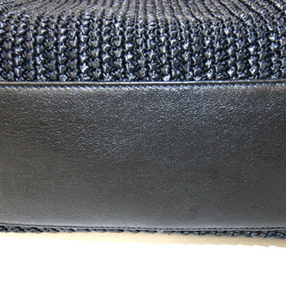 Saint Laurent Nolita Handbag 607465 Black Raffia Leather Chain Shoulder Bag